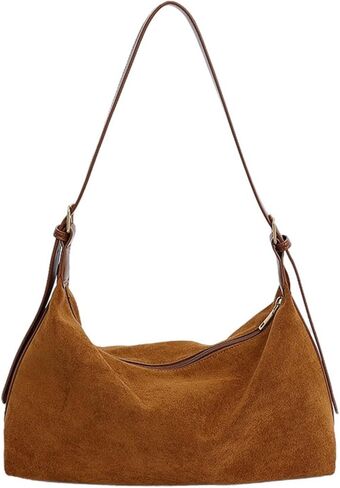 Fall Purse Suede Crossbody Shoulder Bags Brown Suede Purse Trendy Slouchy Faux Tote Bag for Women in Saudi Arabia