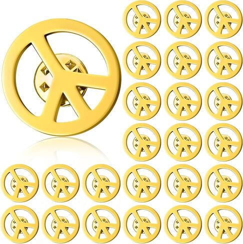 Tondiamo 24 Pcs Peace Brooch and Pins Peace Symbol Lapel Pin Peace Sign Metal Peace Brooch Hippie Brooches for Disco Party in Saudi Arabia