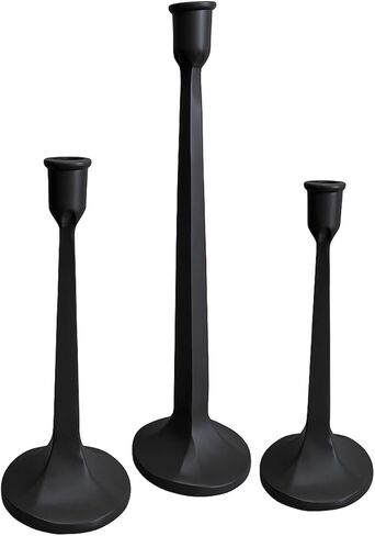 TIED RIBBONS Candlestick Holders | Iron, 3 Pcs | Mud Candle Stick Holders | Taper Candle Holders for Vintage Modern Decorative Centerpiece, Party Decorations, Fits 3/4 inch Thick Candles in Saudi Arabia