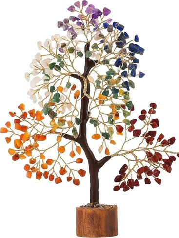 ديكور شجرة الحياة الكريستالية السبعة شاكرا - هدايا عيد ميلاد للنساء - طاقة إيجابية، شجرة كريستال بونساي للشفاء من فنغ شوي - أموال الأحجار الكريمة تظهر الحظ السعيد، هدايا روحية للأم - ديكور المنزل/المكتب in Kuwait