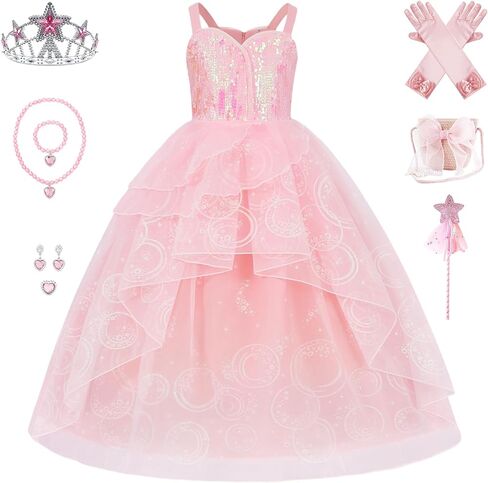 Girls Pink Princess Witch Costume, Good Witch Dress Kids Toddler Halloween Costumes Outfit, Starlight Tulle Dress in Saudi Arabia