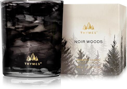 Thymes Noir Woods Scented Candles for Home Decor – Notes of Fresh Evergreen, Smoky Wood & Golden Amber – Luxury Home Fragrance Gifts for Women & Men – Burns Up to 40 Hrs (Boxed Votive Candle, 6.5 oz) in Saudi Arabia