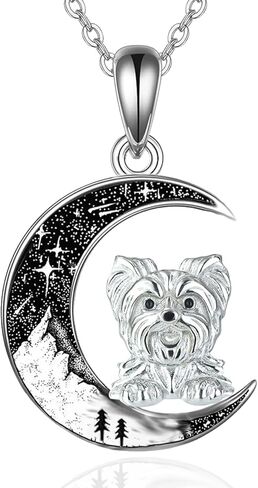 Black Cat/Mama Bear/Bat/Spider/Pumpkin/Wolf/Sun and Moon/Turtle/Raven Pendant Necklace for Women 925 Sterling Silver Crescent Moon Necklace Mother's Day Christmas Gothic Jewelry Gifts for Her in Saudi Arabia
