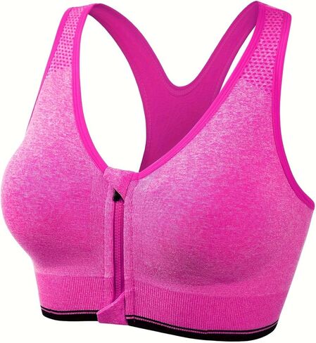 3 Pack Plus Size Sports Bras Set, Women's Plus Front Zipper Padded Soft Comfort Running Yoga Bras 3pcs Set in Saudi Arabia