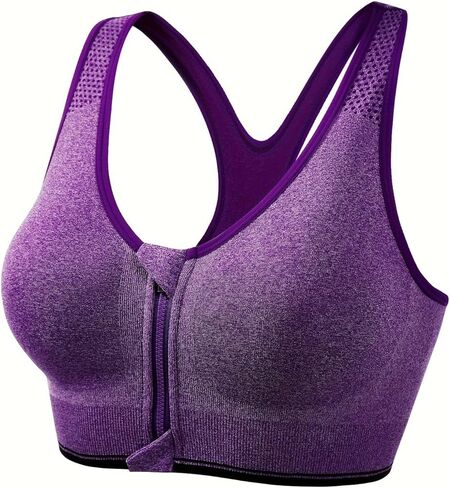 3 Pack Plus Size Sports Bras Set, Women's Plus Front Zipper Padded Soft Comfort Running Yoga Bras 3pcs Set in Saudi Arabia