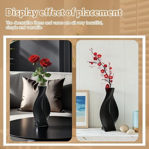 Black Ceramic Vase with Matte Finish – Stylish Watertight Decorative Vase for Fresh or Dried Flowers, Ideal for Home Décor, Table Centerpieces, Weddings, Dining Room, Living Room, or Office in Saudi Arabia