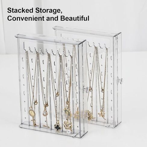 Greenfeather Jewelry Organizer with 7 Removable Drawers, Clear Acrylic Jewelry Box with 40 Necklace Hooks, 120 Pairs of Earring Holes, 2 Velvet-Lined Drawers for Rings, Necklaces, Earrings in Saudi Arabia