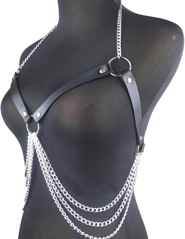 Chest Chain Belt Rave Fashion Goth Body Leather Harness for Women in Saudi Arabia