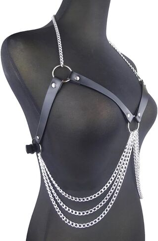Chest Chain Belt Rave Fashion Goth Body Leather Harness for Women in Saudi Arabia