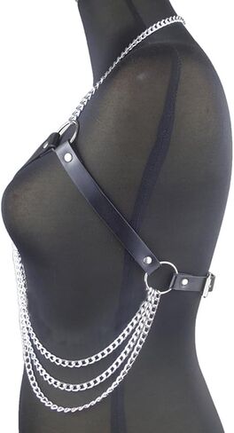 Chest Chain Belt Rave Fashion Goth Body Leather Harness for Women in Saudi Arabia