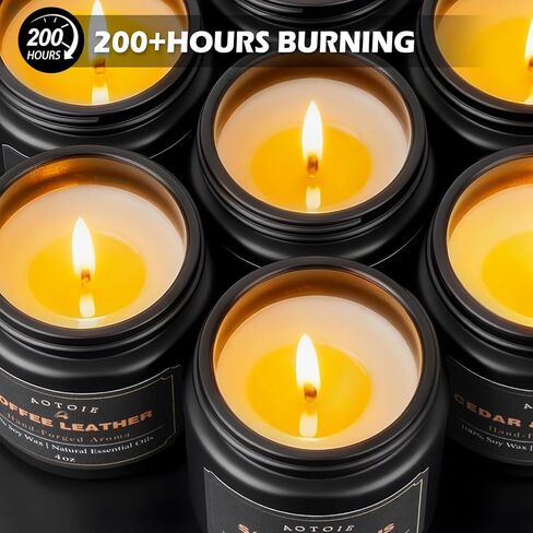 Mens Scented Candle Gift Set, 9 Pack Candles for Men, 36 oz Soy Candle, 200+ Hours Burn Time, Aromatherapy Gifts for Dad, Boyfriend, Husband for Christmas, Father’s Day, Birthday in Saudi Arabia
