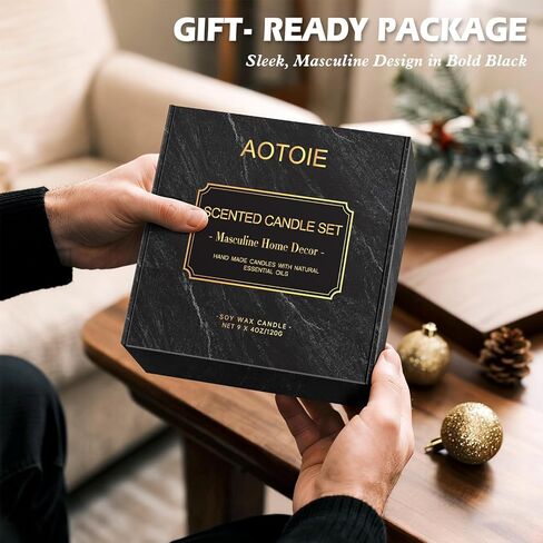 Mens Scented Candle Gift Set, 9 Pack Candles for Men, 36 oz Soy Candle, 200+ Hours Burn Time, Aromatherapy Gifts for Dad, Boyfriend, Husband for Christmas, Father’s Day, Birthday in Saudi Arabia
