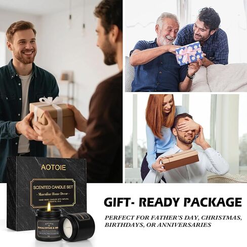 Mens Scented Candle Gift Set, 9 Pack Candles for Men, 36 oz Soy Candle, 200+ Hours Burn Time, Aromatherapy Gifts for Dad, Boyfriend, Husband for Christmas, Father’s Day, Birthday in Saudi Arabia