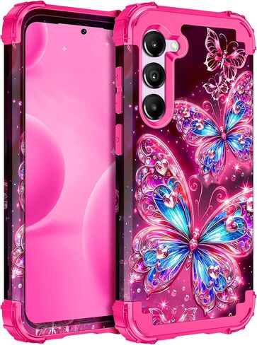 Casetego for Galaxy S25 5G Case ، توهج في الطبقة المظلمة الثلاثة ذات الصدمات الثقيلة المكوّنة بالحماية الكاملة للكمبيوتر الشخصي الصلب+علبة مصدٍ TPU لينة ل Samsung Galaxy S25 6.2 بوصة ، أرجواني داكن ، in Kuwait