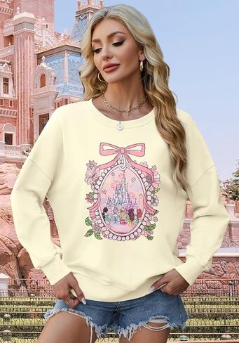 SFHFY Magic Kingdom Sweatshirt Women: Princess Sweater Lightweight Magical Castle Pullover Family Vacation Shirt Top in Saudi Arabia