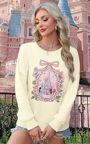 SFHFY Magic Kingdom Sweatshirt Women: Princess Sweater Lightweight Magical Castle Pullover Family Vacation Shirt Top in Saudi Arabia