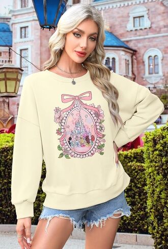 SFHFY Magic Kingdom Sweatshirt Women: Princess Sweater Lightweight Magical Castle Pullover Family Vacation Shirt Top in Saudi Arabia