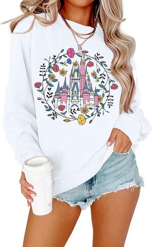 SFHFY Magic Kingdom Sweatshirt Women: Princess Sweater Lightweight Magical Castle Pullover Family Vacation Shirt Top in Saudi Arabia