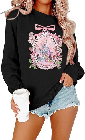SFHFY Magic Kingdom Sweatshirt Women: Princess Sweater Lightweight Magical Castle Pullover Family Vacation Shirt Top in Saudi Arabia