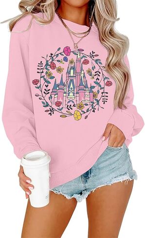 SFHFY Magic Kingdom Sweatshirt Women: Princess Sweater Lightweight Magical Castle Pullover Family Vacation Shirt Top in Saudi Arabia
