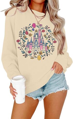 SFHFY Magic Kingdom Sweatshirt Women: Princess Sweater Lightweight Magical Castle Pullover Family Vacation Shirt Top in Saudi Arabia