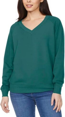 Buffalo David Bitton Women's Super Soft Fleece V-Neck Pullover Sweatshirt in Saudi Arabia