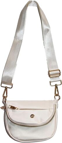 Small Angelina Small Crossbody Bag for Women Nylon Puffy Shoulder & Sling Purse with Wide Adjustable Strap | Lightweight Everyday Travel Satchel, Eggshell in Saudi Arabia