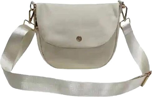 Small Angelina Small Crossbody Bag for Women Nylon Puffy Shoulder & Sling Purse with Wide Adjustable Strap | Lightweight Everyday Travel Satchel, Eggshell in Saudi Arabia