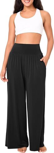 BAMBOO COOL Women Pajama Pants High Waisted Wide Leg with Pockets Lounge Sleep Bottoms Casual Lounge Yoga Pants in Kuwait