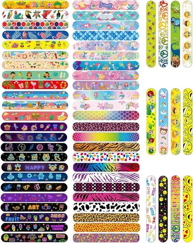 106 Pcs Bros Slap Bracelet Wristbands Snap Bracelet With 56 Pcs Bros Slap Bracelet 50 Pcs cartoon Bros Stickers for Adult in Kuwait