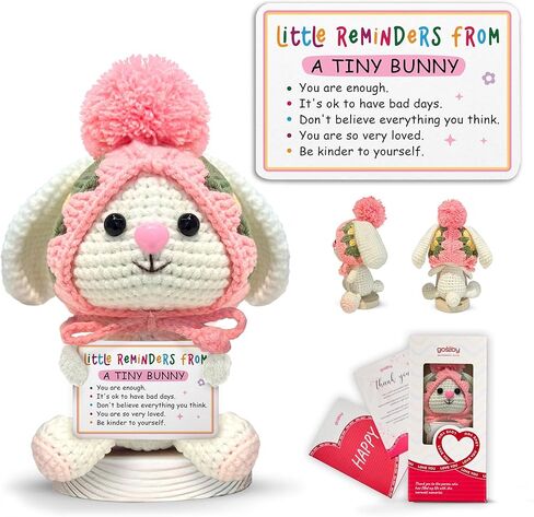 Gossby Positive Bunny Crochet - لا تنسى أبدًا الفرق الذي تصنعه - هدية ملهمة للنساء - عيد الميلاد، عيد الميلاد، الدعم العاطفي، هدية الطاقة الإيجابية لصديق، زميل العمل، المعلم، أمي in Kuwait