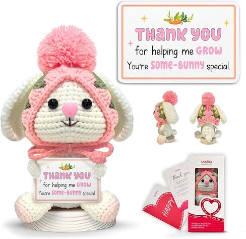 Gossby Positive Bunny Crochet - لا تنسى أبدًا الفرق الذي تصنعه - هدية ملهمة للنساء - عيد الميلاد، عيد الميلاد، الدعم العاطفي، هدية الطاقة الإيجابية لصديق، زميل العمل، المعلم، أمي in Kuwait