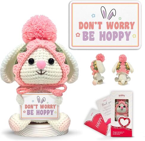 Gossby Positive Bunny Crochet - لا تنسى أبدًا الفرق الذي تصنعه - هدية ملهمة للنساء - عيد الميلاد، عيد الميلاد، الدعم العاطفي، هدية الطاقة الإيجابية لصديق، زميل العمل، المعلم، أمي in Kuwait
