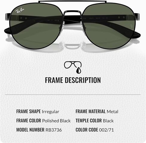 Ray-Ban RB3736 Square-Round Shaped Sunglasses for Men & Women with Official RAYBAN Eyewear Kit in Saudi Arabia
