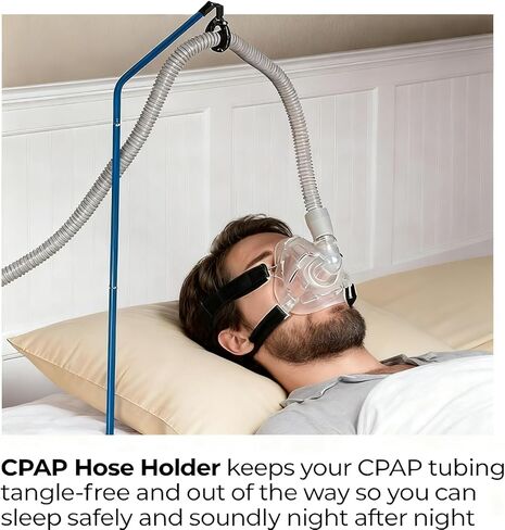 حامل خرطوم CPAP بجانب السرير، شماعة أنابيب قابلة للتعديل مع حامل قوي، ملحق مشبك عالمي لجميع أجهزة CPAP - ملحقات النوم in Kuwait