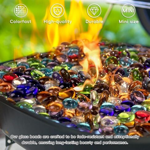 0.95 LB Purple Glass Marbles, Mini Flat Glass Beads~160 PCS for Vase Fillers, Floral Bottom Mancala Gems Pebbles Fish Tank Rocks for Table Aquarium,Home Decor Art Craft Supplies(Purple 0.5"~0.7") in Saudi Arabia