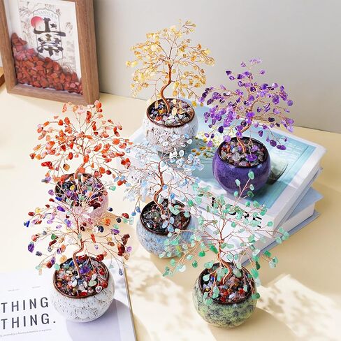 Runyangshi Aquamarine Crystal Tree of Life - 8" Large Natural Chakra Healing Crystal Tree, Bringing Money, Good Luck, Positive Energy for Home Decor, Feng Shui Gifts, Office Desk Ornament in Saudi Arabia