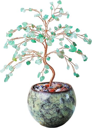 Runyangshi Aquamarine Crystal Tree of Life - 8" Large Natural Chakra Healing Crystal Tree, Bringing Money, Good Luck, Positive Energy for Home Decor, Feng Shui Gifts, Office Desk Ornament in Saudi Arabia
