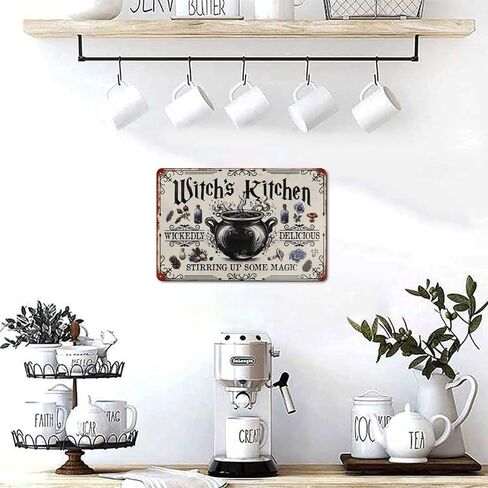 Halloween Decorations Witches Kitchen Magic Potion Rustic Aluminum Wall Art & Metal Tin Sign - 8x12in Vintage Indoor Outdoor Decor for Home, Office, Cafe, Yard & Garden，Farm in Saudi Arabia