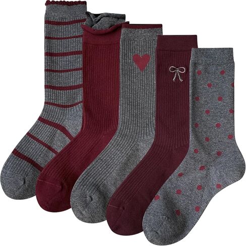 Daphene Women's Cute Crew Socks All Season | Premium Combed Cotton Breathable Cozy Soft | Fun Cartoon Designs | Holiday Gift in Saudi Arabia
