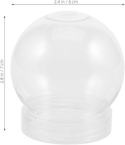 BESPORTBLE 15 Pcs Clear Plastic Snow Globe DIY 2.7 Inch Plastic Water Globe Jar with Screw Off Cap for DIY Crafts Christmas Winter Home Decoration in Saudi Arabia