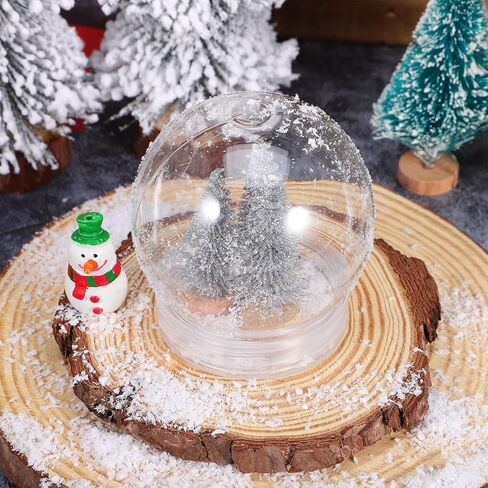 BESPORTBLE 15 Pcs Clear Plastic Snow Globe DIY 2.7 Inch Plastic Water Globe Jar with Screw Off Cap for DIY Crafts Christmas Winter Home Decoration in Saudi Arabia