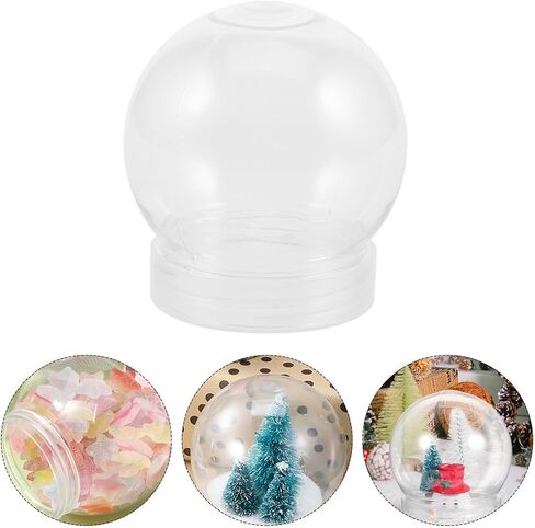 BESPORTBLE 15 Pcs Clear Plastic Snow Globe DIY 2.7 Inch Plastic Water Globe Jar with Screw Off Cap for DIY Crafts Christmas Winter Home Decoration in Saudi Arabia