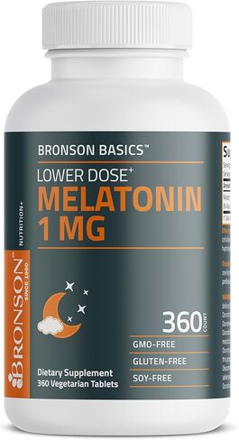 Bronson Lower Dose Melatonin 1mg, 360 Vegetarian Tablets in Saudi Arabia