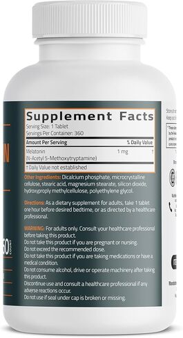 Bronson Lower Dose Melatonin 1mg, 360 Vegetarian Tablets in Saudi Arabia