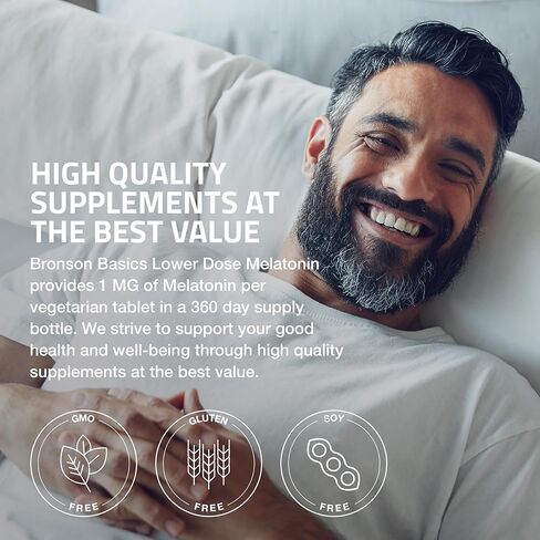 Bronson Lower Dose Melatonin 1mg, 360 Vegetarian Tablets in Saudi Arabia