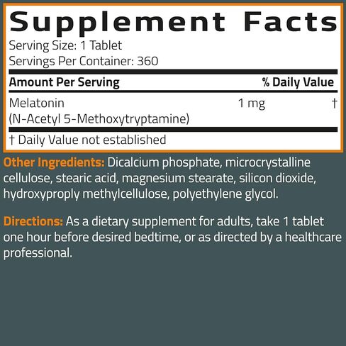 Bronson Lower Dose Melatonin 1mg, 360 Vegetarian Tablets in Saudi Arabia