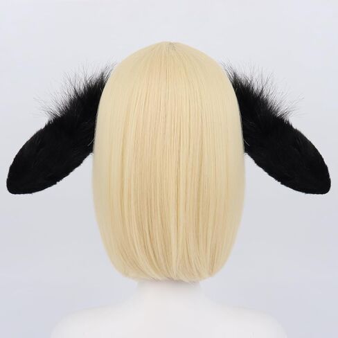 HAOAN Cute Bunny Ears Headband Faux Fur Rabbit Ear Hairhoop Anime Cosplay Costume Accessory in Kuwait