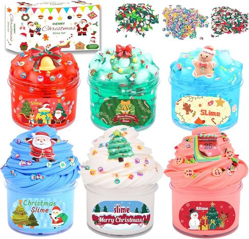 11 Pack Mini Cloud Slime Kit, Cloud Slime with Peachybabies and Unicorn Charms, Scented DIY Slime Supplies for Girls and Boys, Stress Relief Toy, Party Favor, Birthday, Made by Yaobilei in Saudi Arabia