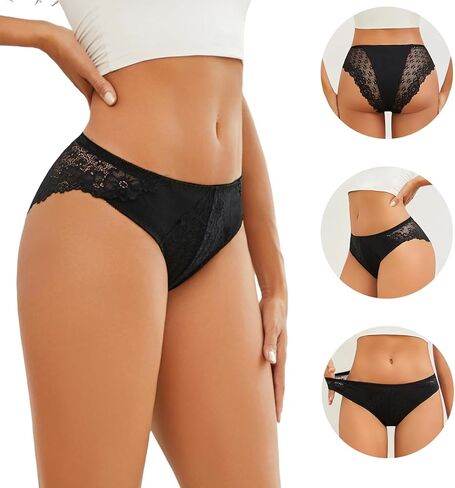 XI LIU 6 Pack Lace Cheeky Underwear for Women Sexy Bikini Panties Breathable Cotton Underwear in Saudi Arabia